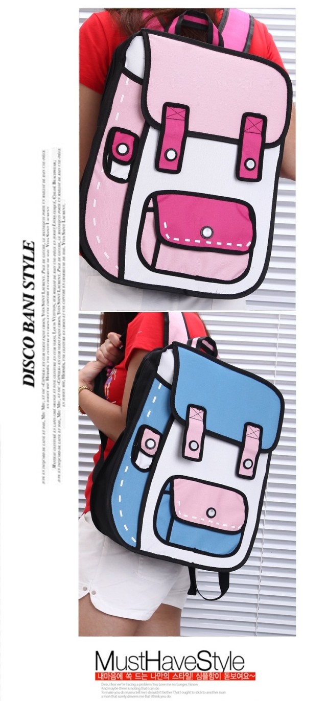 2-Dimensional Flat Cartoon Backpack
