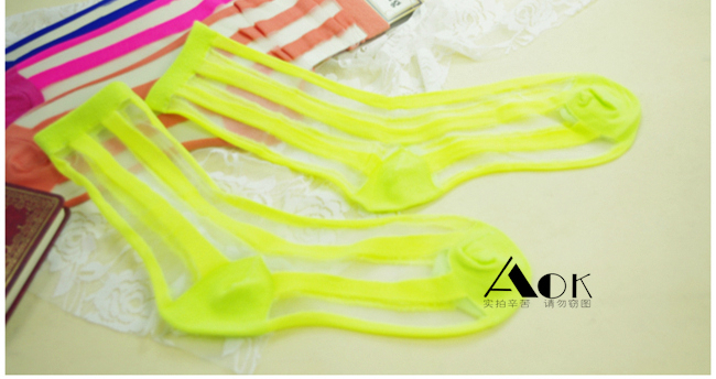Transparent Neon Fluorescent Socks