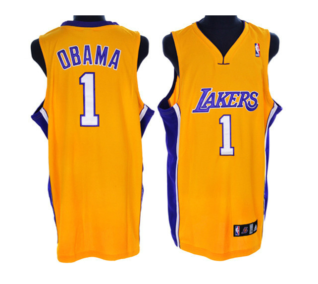 Obama Lakers Yellow Jersey