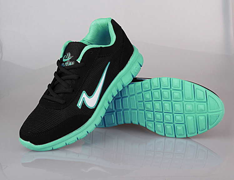 Black and Teal Neon Sneakers